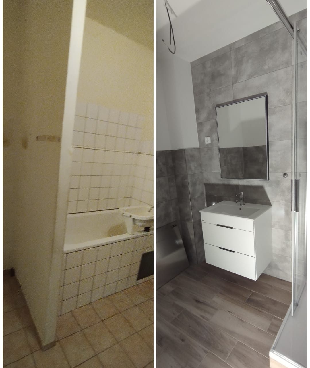 Koupelna — před a po