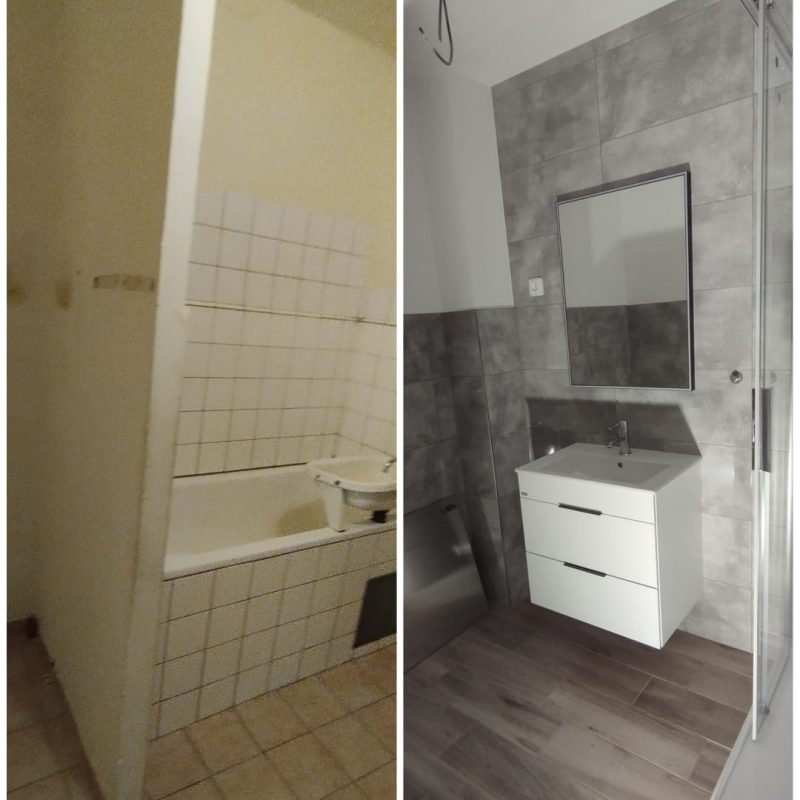 Koupelna — před a po
